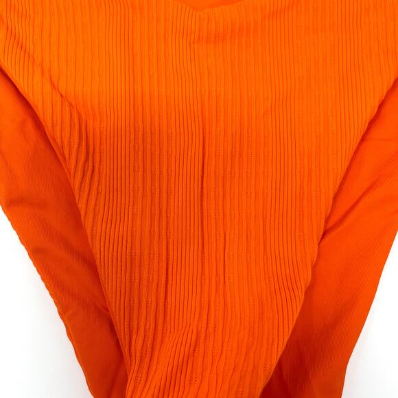 L*SPACE Pointelle Rib Court Bikini Bottom In Poppy Orange Size Large New - Picture 7 of 12